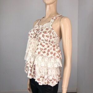 GSGM racerback ruffle shirt/blouse floral print